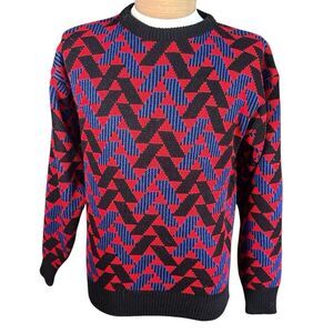 Vintage 80’s Midwest Traders Multi-Colored Vibrant Geometric Acrylic Sweater